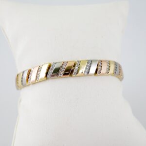 B1588 Bracelet Pulseras Zircon Stone Three Tone