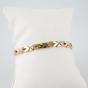 B1589 Bracelet Pulseras Zircon Stone Three Tone