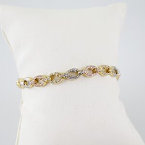 B1590 Bracelet Pulseras Zircon Stone Three Tone