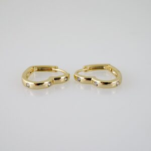 E2232 Earrings Aretes Zircon Stone 14K Real Color