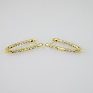 E2233 Earrings Aretes Zircon Stone 14K Real Color