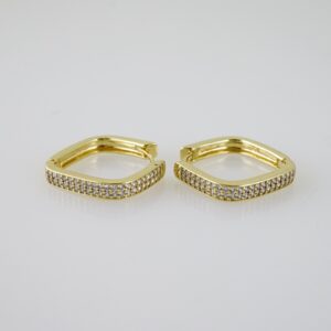 E2235 Earrings Aretes Zircon Stone 14K Real Color