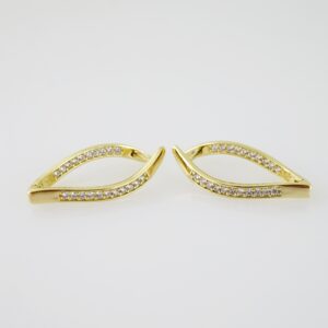 E2240 Earrings Aretes Zircon Stone 14K Real Color