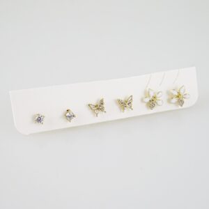 E2241 Earrings Aretes Zircon Stone 14K Real Color