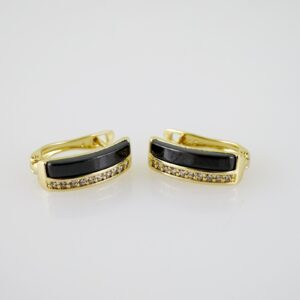 E2243 Earrings Aretes Zircon Stone 14K Real Color