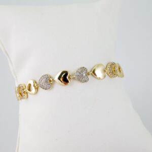 B1490 Bracelet  Pulseras  Zircon Stone  14K Real Color