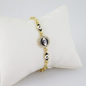 B1491 Bracelet  Pulseras  Zircon Stone  14K Real Color