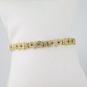 B1492 Bracelet  Pulseras  Zircon Stone  14K Real Color