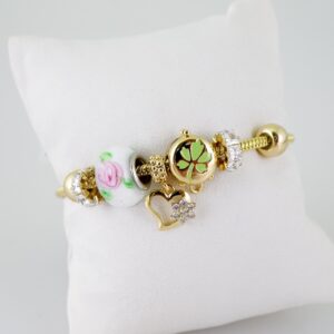 B1495 Bracelet  Pulseras  Zircon Stone  14K Real Color