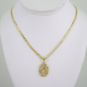 SET1866 Cadenas & Colgantes Chain Pendants Zircon Stone 14K Real Color 3mmX45cm