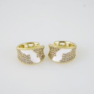 E1966 Earrings  Aretes  Zircon Stone  14K Real Color