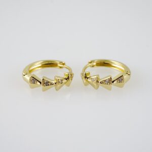E1972 Earrings  Aretes  Zircon Stone  14K Real Color