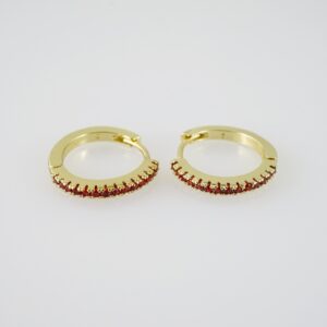 E1973 Earrings  Aretes  Zircon Stone  14K Real Color