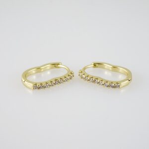 E1976 Earrings  Aretes  Zircon Stone  14K Real Color