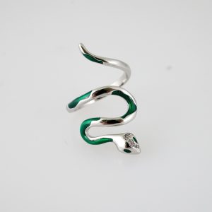 R688 RING – ANILLO – Zircon Stone – SILVER COLOR – GREEN – AJUSTABLE