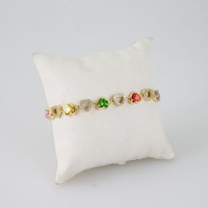 B1405 Bracelet Pulseras Zircon Stone 14K Real Color