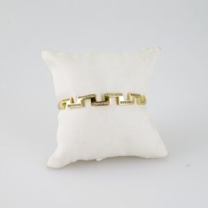 P372 Bangles  Pulsos   Zircon Stone  14K Real Color