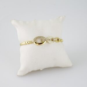 P374 Bangles  Pulsos   14K Real Color  Zircon Stone