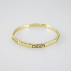 P375 Bangle  Pulso  14K Real Color  Zircon Stone
