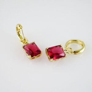 E2370 Earrings  Aretes  Zircon Stone  14K Real Color