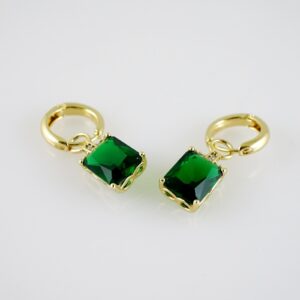 E2371 Earrings  Aretes  Zircon Stone  14K Real Color