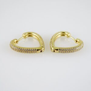 E2372 Earrings  Aretes  Zircon Stone  14K Real Color