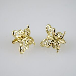 E2376 Earrings  Aretes  Three Tone  Plain