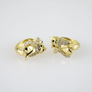 E2380 Earrings  Aretes  Zircon Stone  14K Real Color