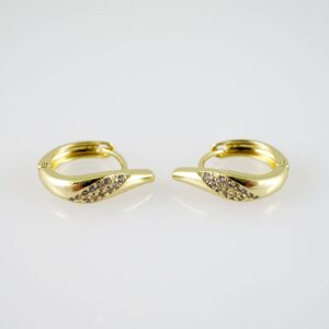 E2382 Earrings  Aretes  Zircon Stone  14K Real Color