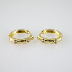 E2399 Earrings  Aretes  Zircon Stone  14K Real Color