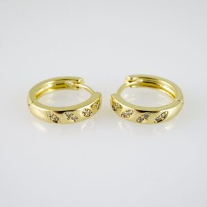 E2400 Earrings  Aretes  Zircon Stone  14K Real Color