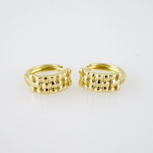 E1983 Earrings  Aretes  Plain  14k Real Color