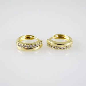 E2403 Earrings  Aretes  Zircon Stone  14K Real Color