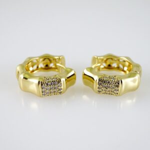 E2405 Earrings  Aretes  Zircon Stone  14K Real Color