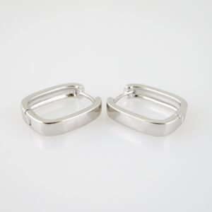 E1987 Earrings  Aretes  Plain  Silver Color
