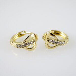 E2407 Earrings  Aretes  Zircon Stone  14K Real Color