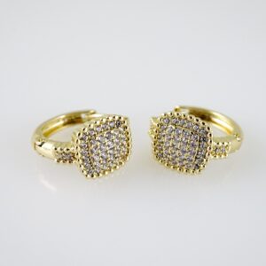 E2408 Earrings  Aretes  Zircon Stone  14K Real Color