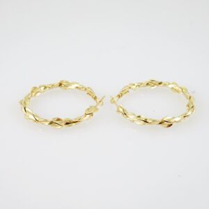 E1990 Earrings  Aretes  Plain  14k Real Color