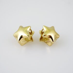 E1992 Earrings  Aretes  Plain  14k Real Color
