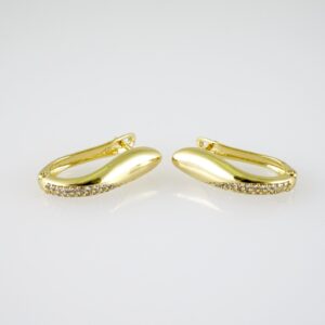 E2412 Earrings  Aretes  Zircon Stone  14K Real Color