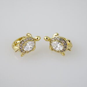 E1994 Earrings  Aretes  Zircon Stone  14K Real Color