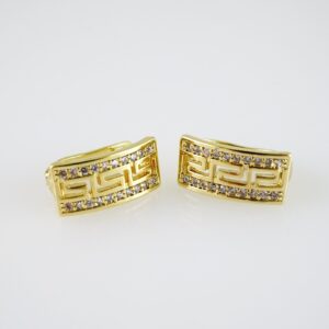 E2413 Earrings  Aretes  Zircon Stone  14K Real Color