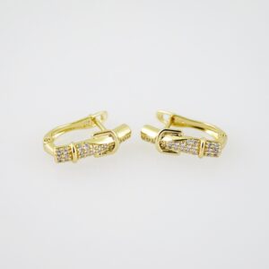 E1997 Earrings  Aretes  Zircon Stone  14K Real Color