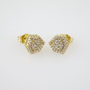 E2006 Earrings  Aretes  Zircon Stone  14K Real Color