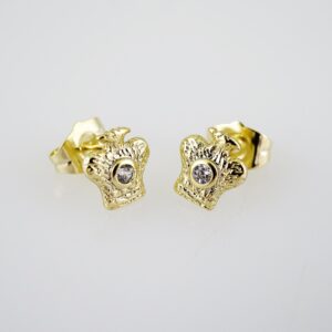 E2009 Earrings  Aretes  Zircon Stone  14K Real Color