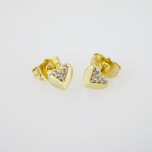 E2010 Earrings  Aretes  Zircon Stone  14K Real Color