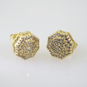 E2244 Earrings Aretes Zircon Stone 14K Real Color