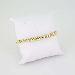 B1406 Bracelet Pulseras Plain 14K Real Color