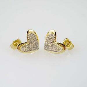 E2245 Earrings Aretes Zircon Stone 14K Real Color