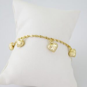 B1497 Bracelet  Pulseras  Plain  14K Real Color